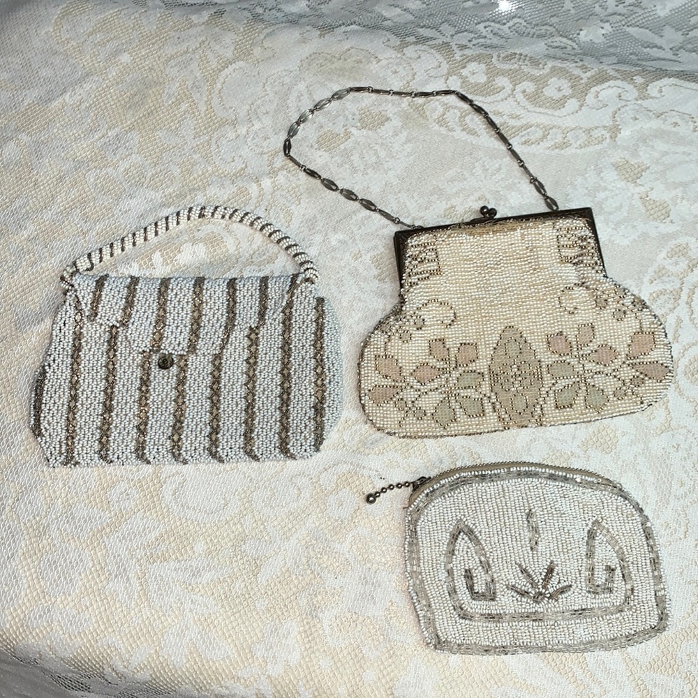 Three vintage beaded purses